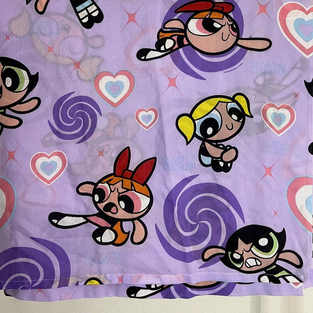Y2k Power Puff Girls Twin Flat Sheet Dan River Purple Cartoon Network